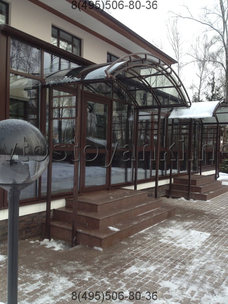 Навес - козырек над крыльцом из поликарбоната. Фото. Цена. Купить.