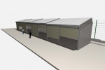 Навес-склад для запчастей, с крышей из поликарбоната размером 35,0х6,0х5,5м.