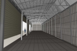 Навес-склад для запчастей, с крышей из поликарбоната размером 35,0х6,0х5,5м.